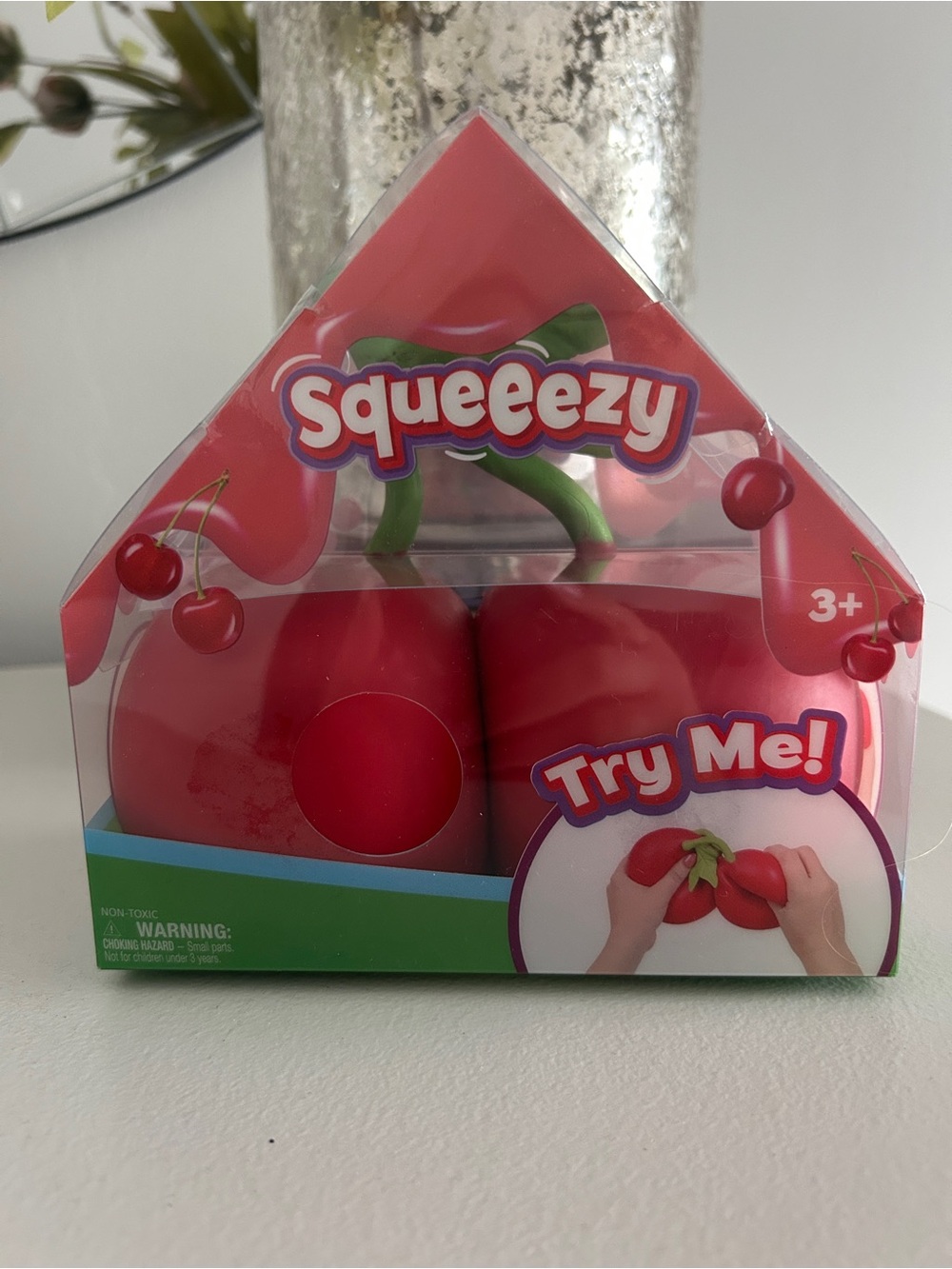 Squeezy Cherry Squeeze Toy - Red